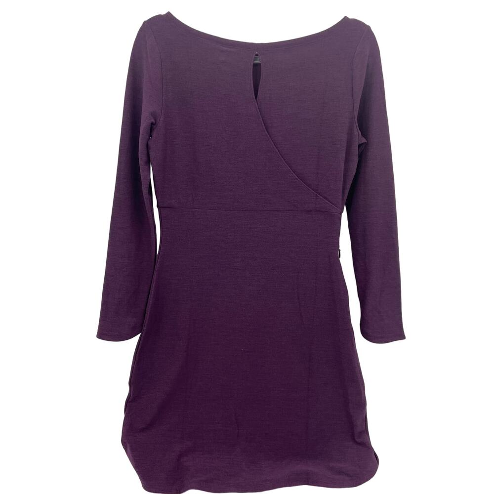 New TOAD & CO Intermezzo Long Sleeve Dress Size S Purple Stretch Casual Sheath - Picture 2 of 12
